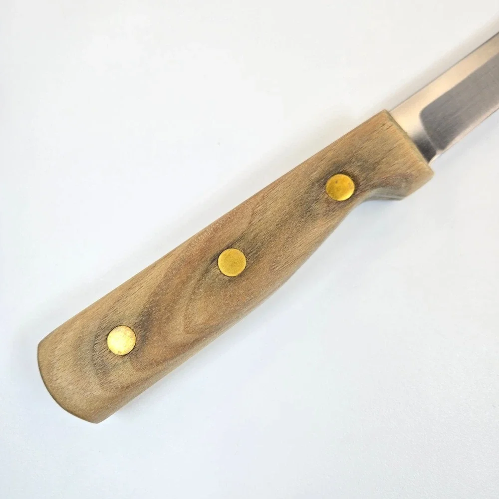 Vintage Chicago Cutlery 61S Boning Knife Vintage Walnut Handle Brass Rivets USA
